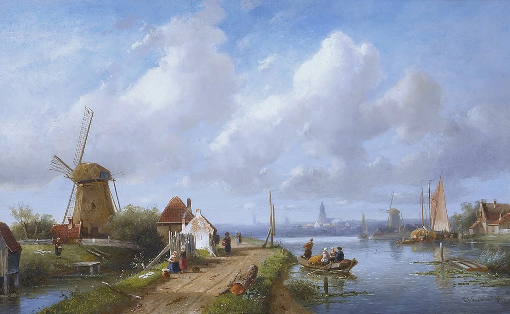 Charles Leickert - Pescatori in un villaggio olandese